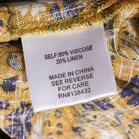 NEW ModCloth Spruced Up Summer Sleeveless Top Yellow Floral Linen Women's Size M - Picture 11 of 14